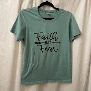 Blue Green Faith Over Fear T-shirt